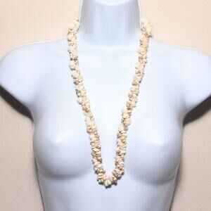 Vintage Double Strand Cowrie Conch Shell Necklace Boho Surfer Beach Island Wear